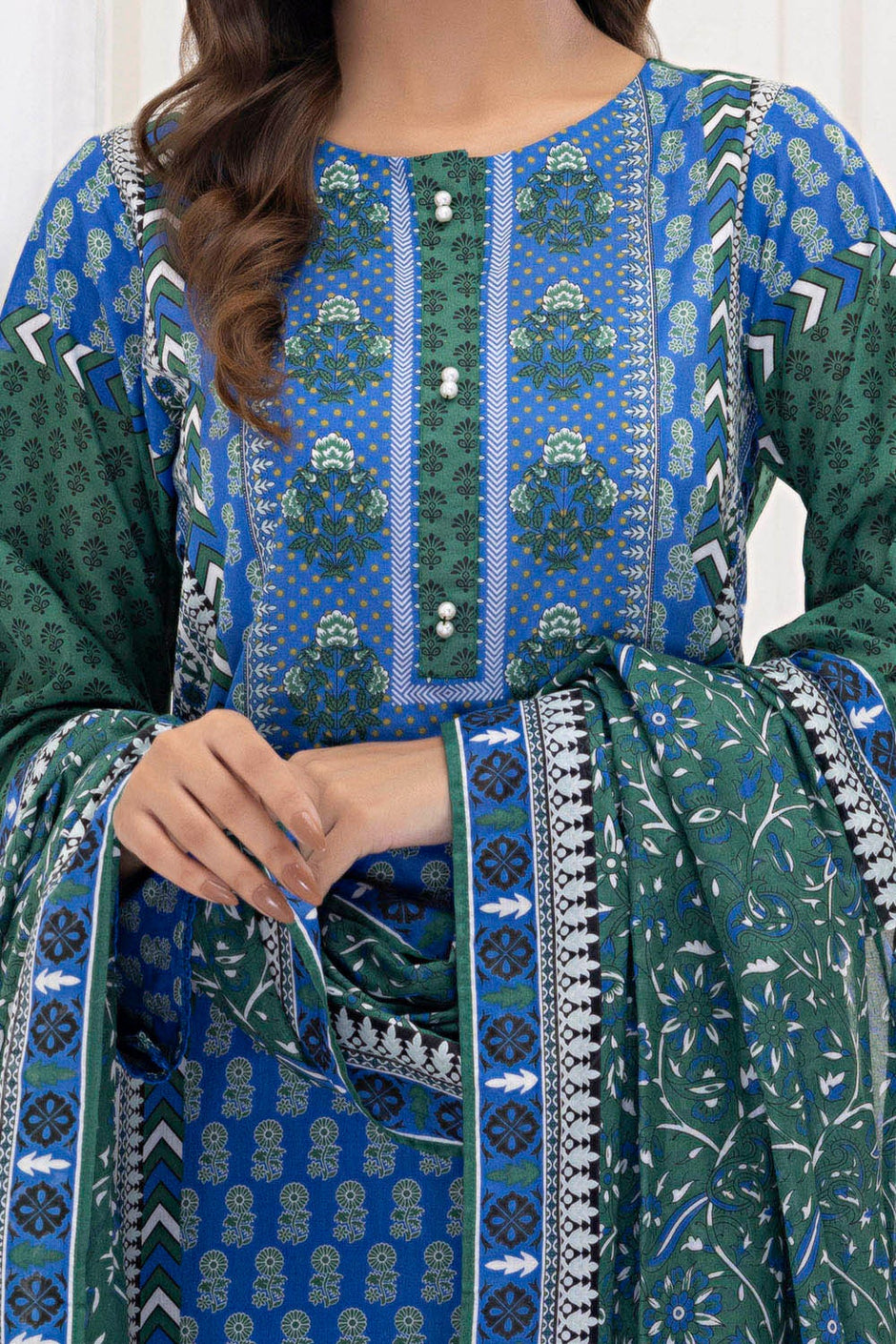 3 Piece Unstitched Printed Lawn Suit