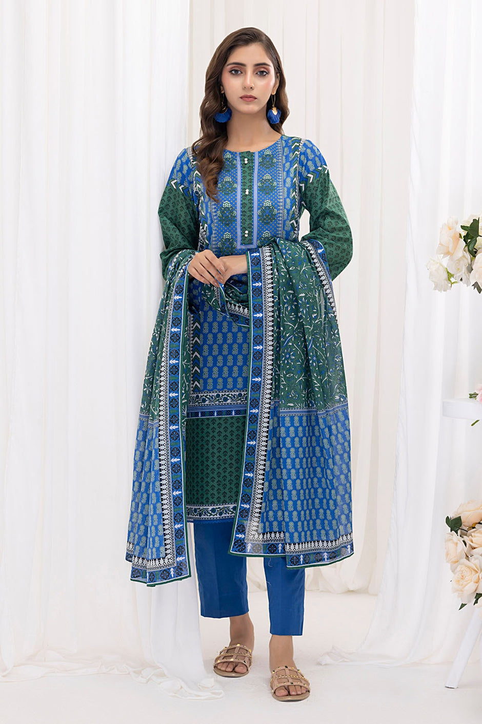3 Piece Unstitched Printed Lawn Suit