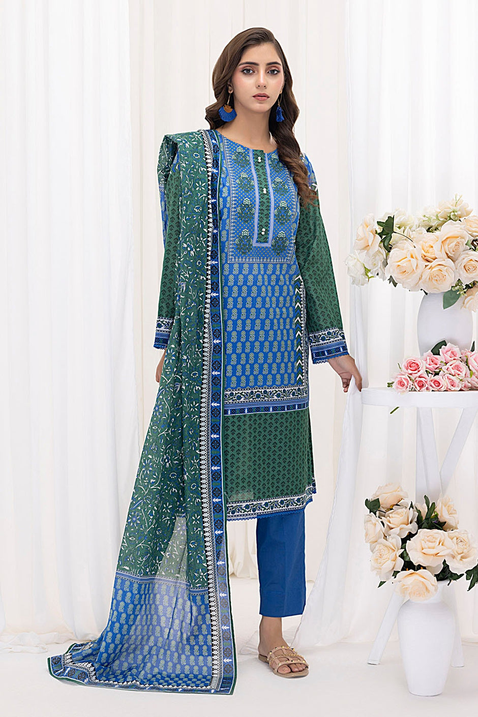 3 Piece Unstitched Printed Lawn Suit