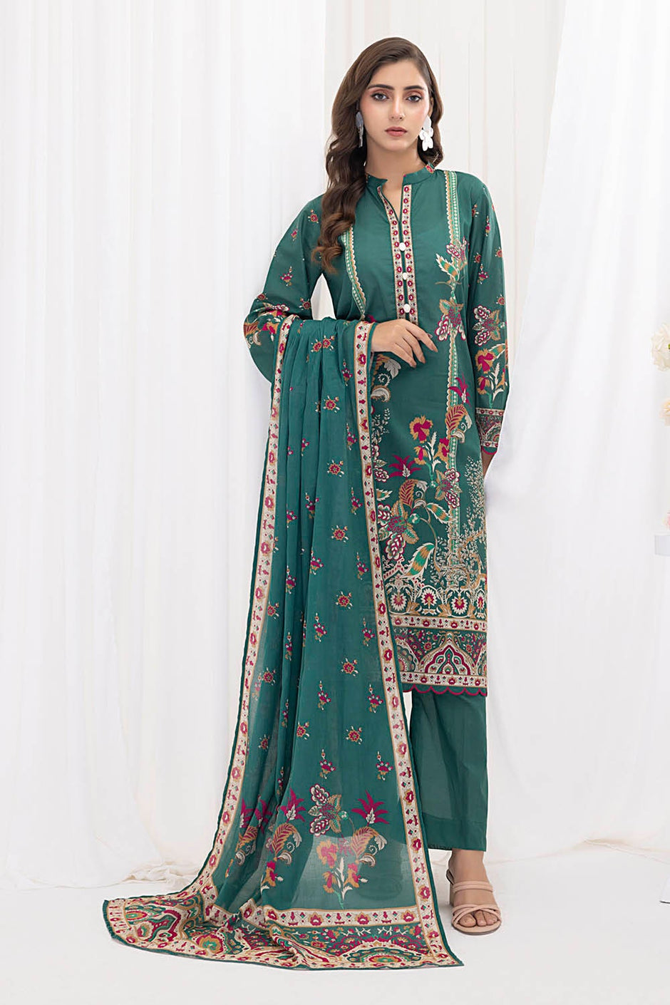 3 Piece Unstitched Printed Lawn Suit