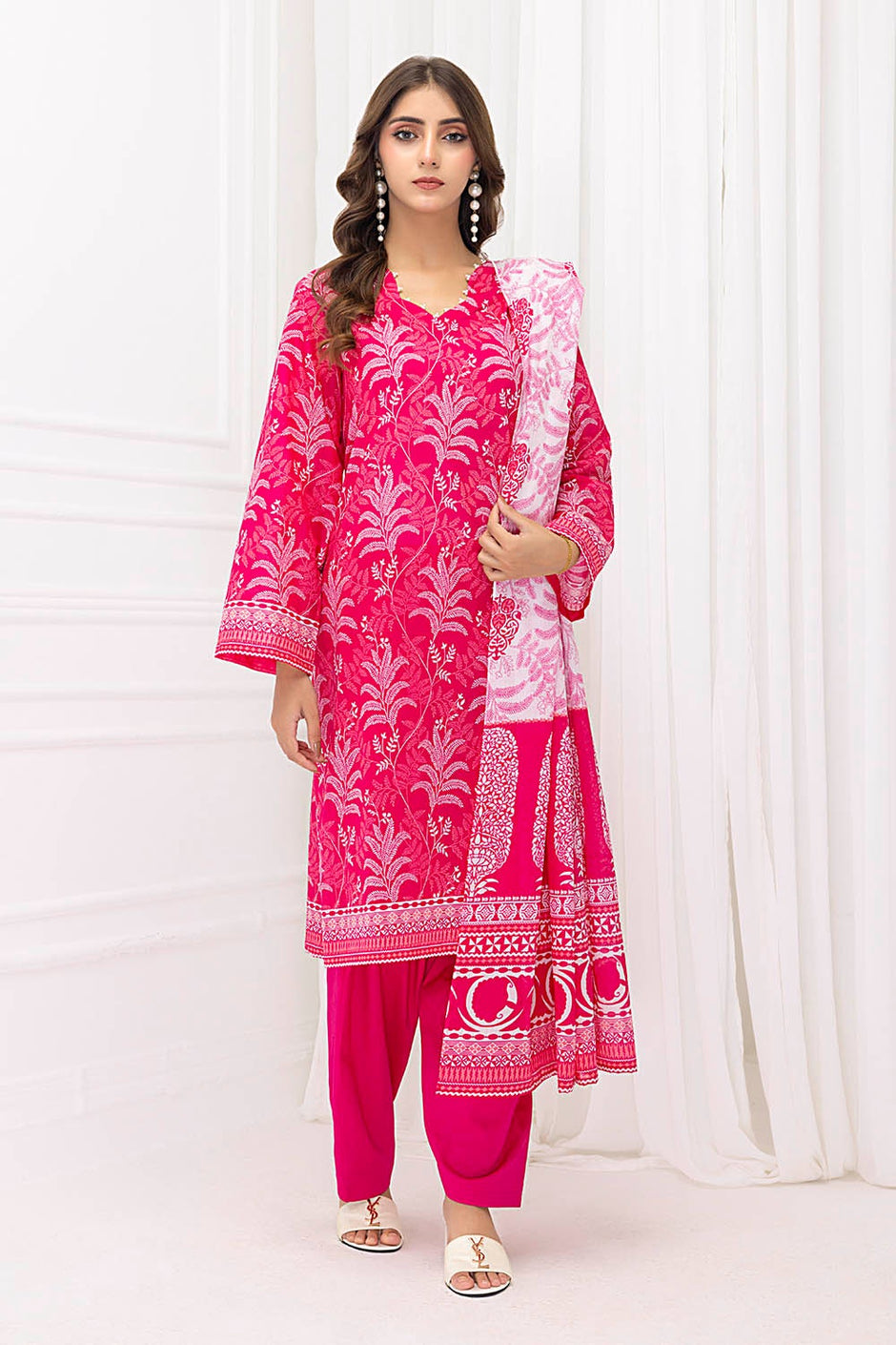 3 Piece Unstitched Printed Lawn Suit