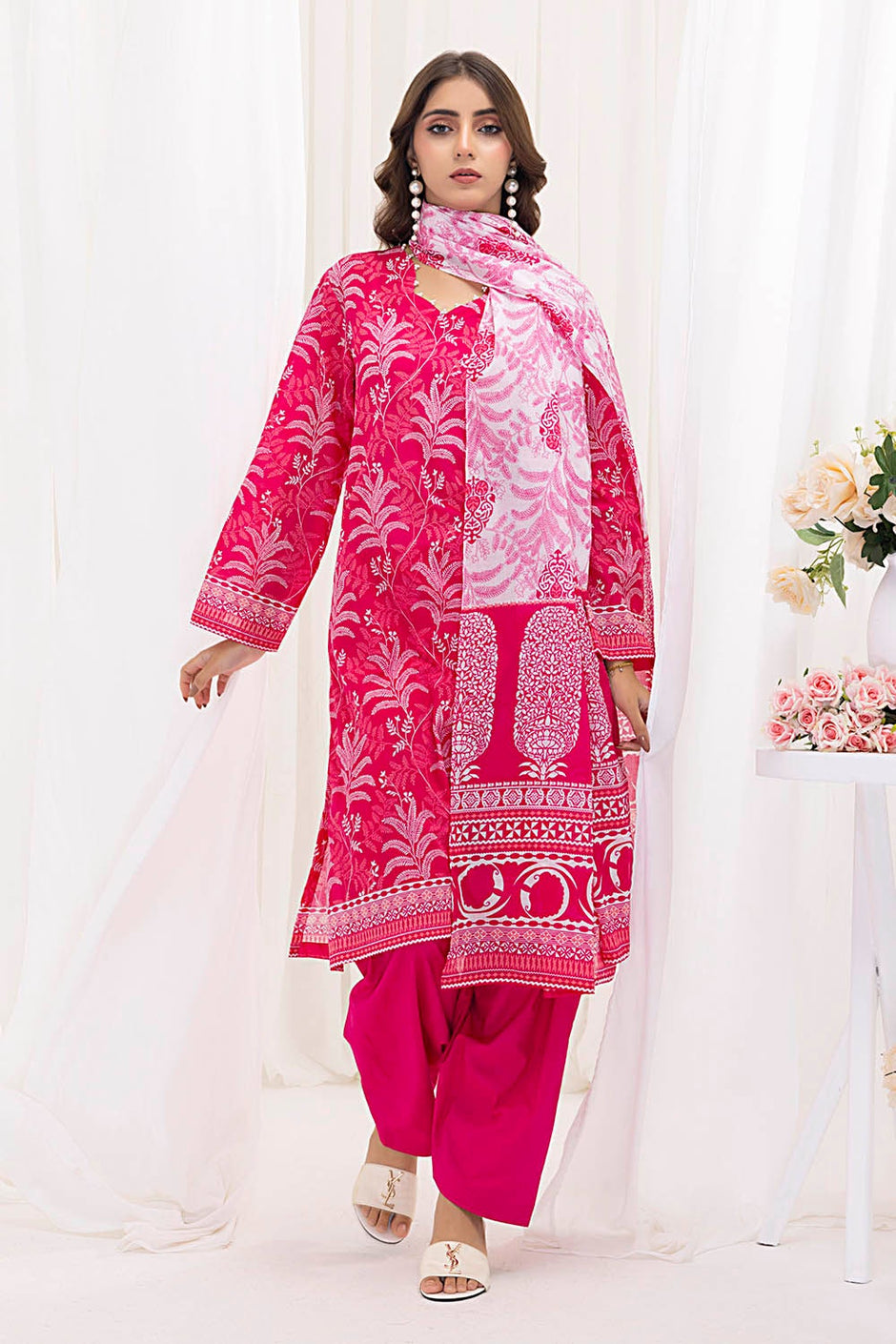 3 Piece Unstitched Printed Lawn Suit
