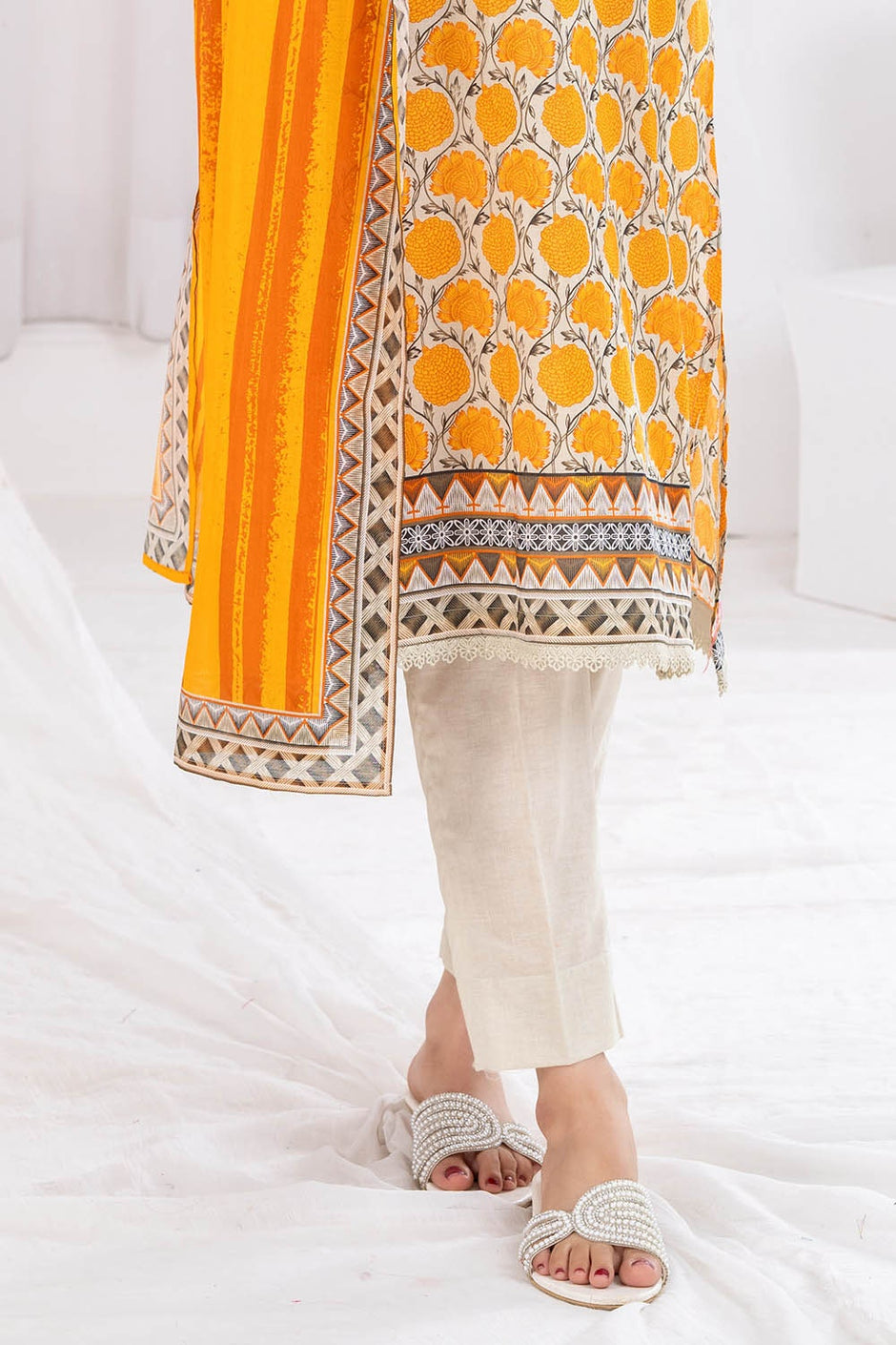 3 Piece Unstitched Printed Lawn Suit