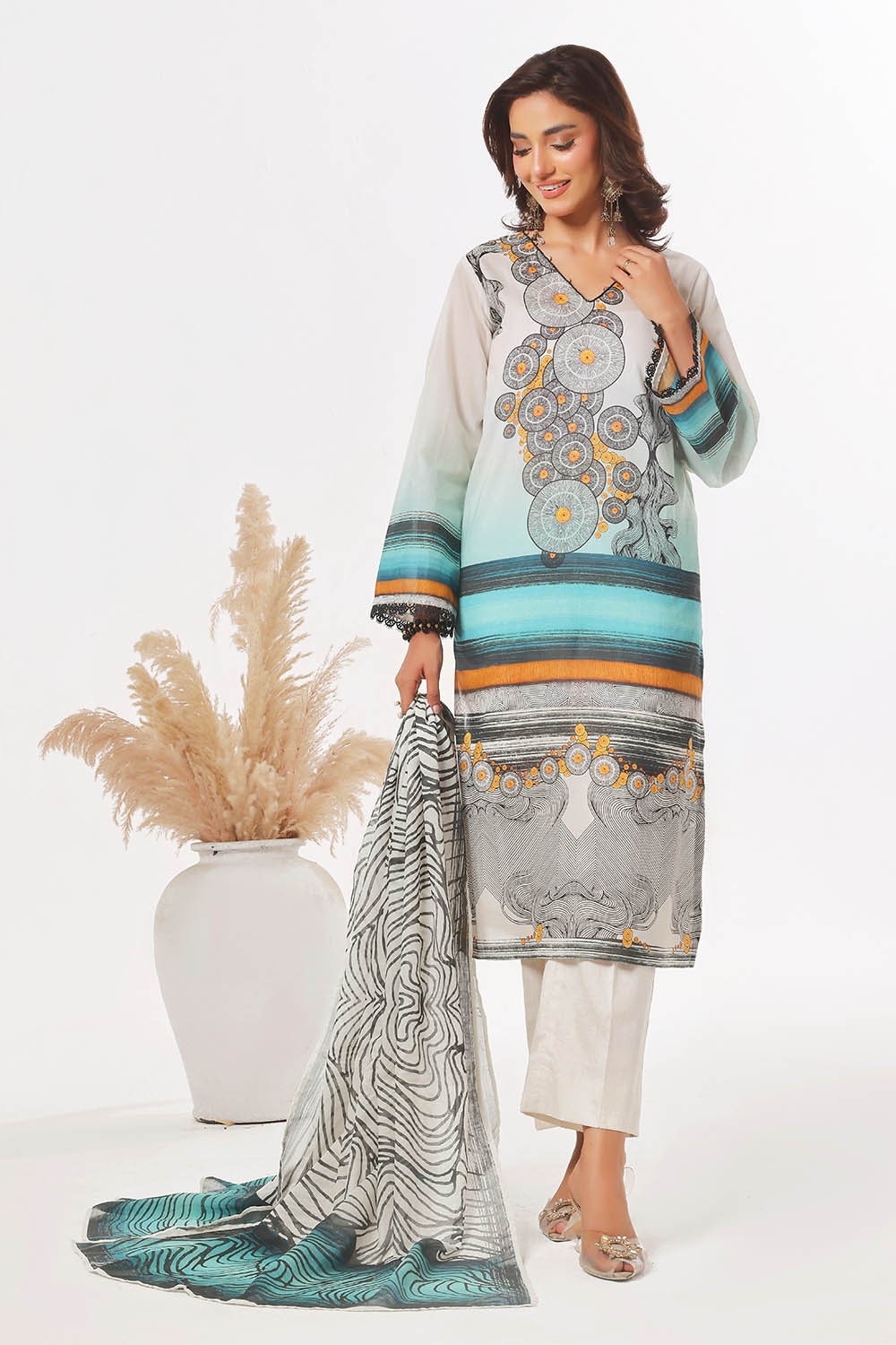 3 Piece Unstitched Printed Lawn Suit CLP-52095