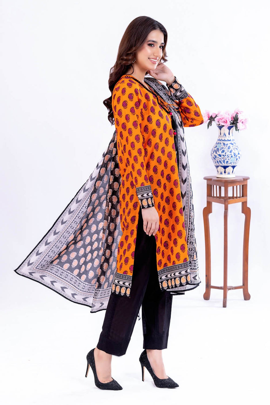 3 Piece Unstitched Printed Lawn Suit