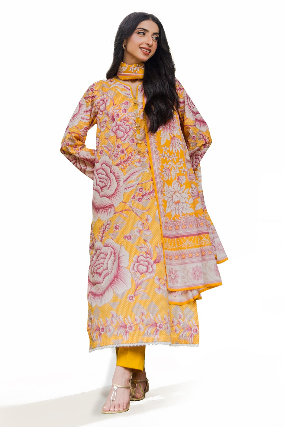 3 Piece Unstitched Printed Lawn Suit