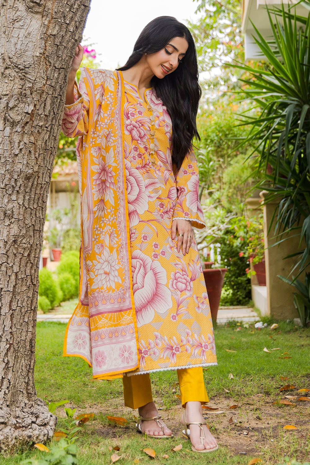3 Piece Unstitched Printed Lawn Suit