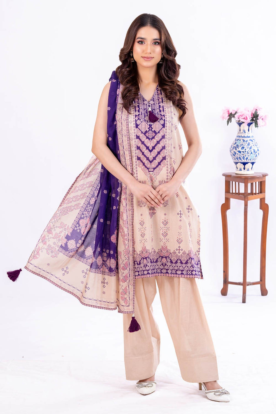 3 Piece Unstitched Printed Lawn Suit