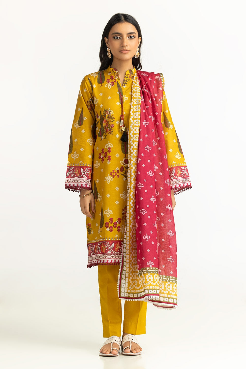 3 Piece Unstitched Printed Lawn Suit