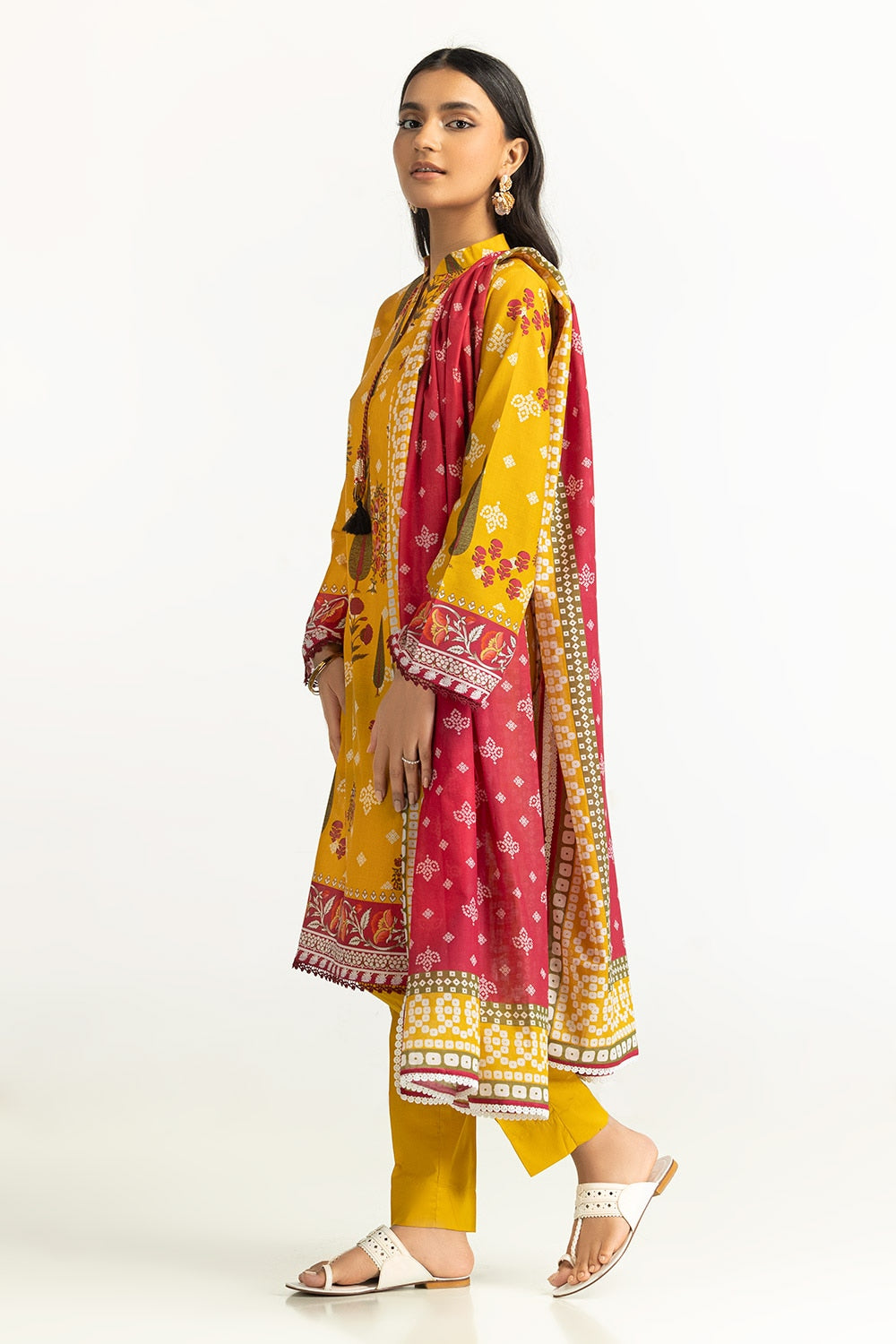 3 Piece Unstitched Printed Lawn Suit