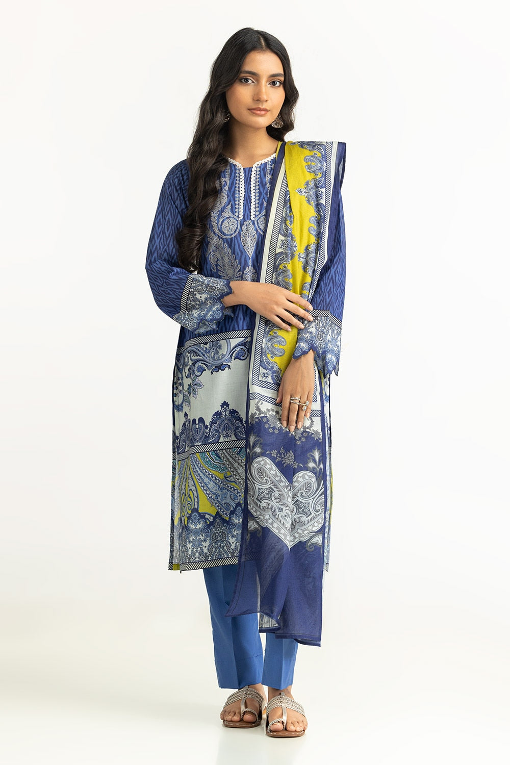 3 Piece Unstitched Printed Lawn Suit