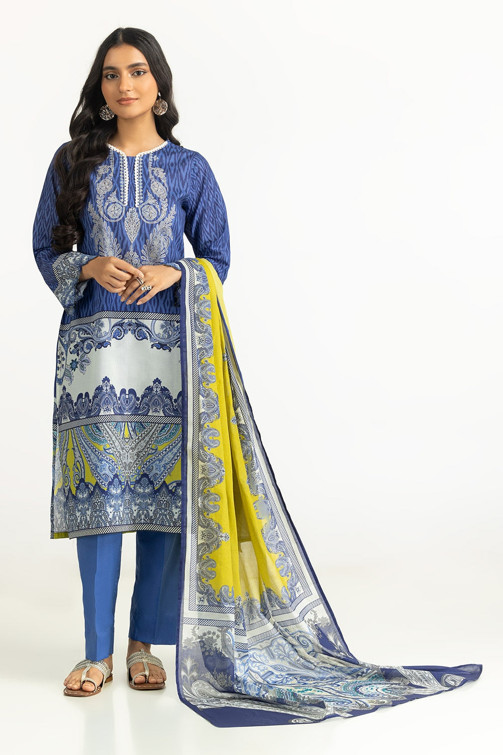 3 Piece Unstitched Printed Lawn Suit