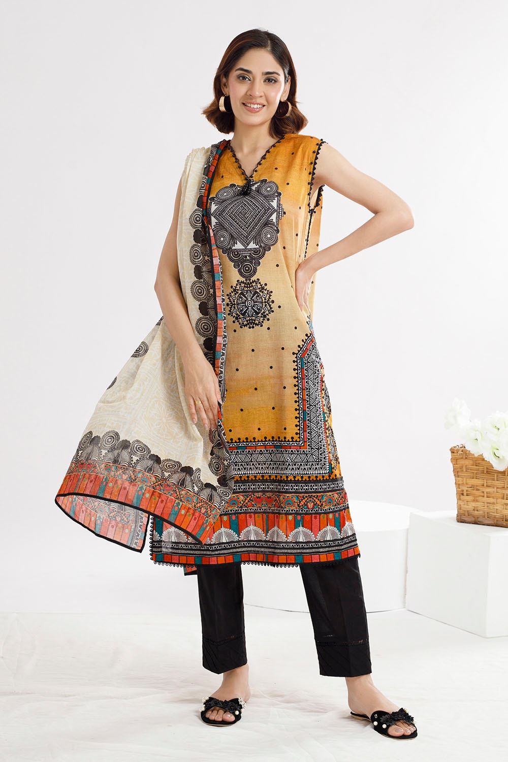 3 Piece Unstitched Printed Lawn Suit SD-42125