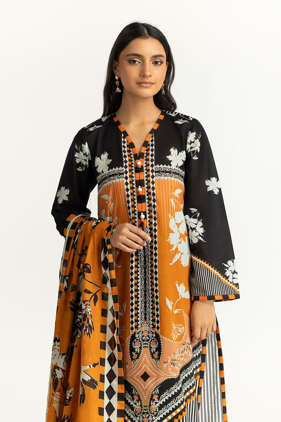 3 Piece Unstitched Printed Lawn Suit