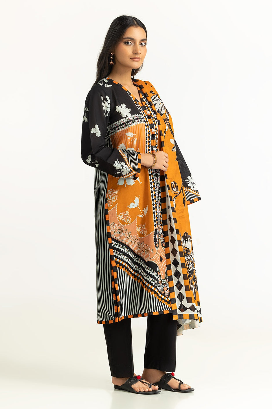3 Piece Unstitched Printed Lawn Suit