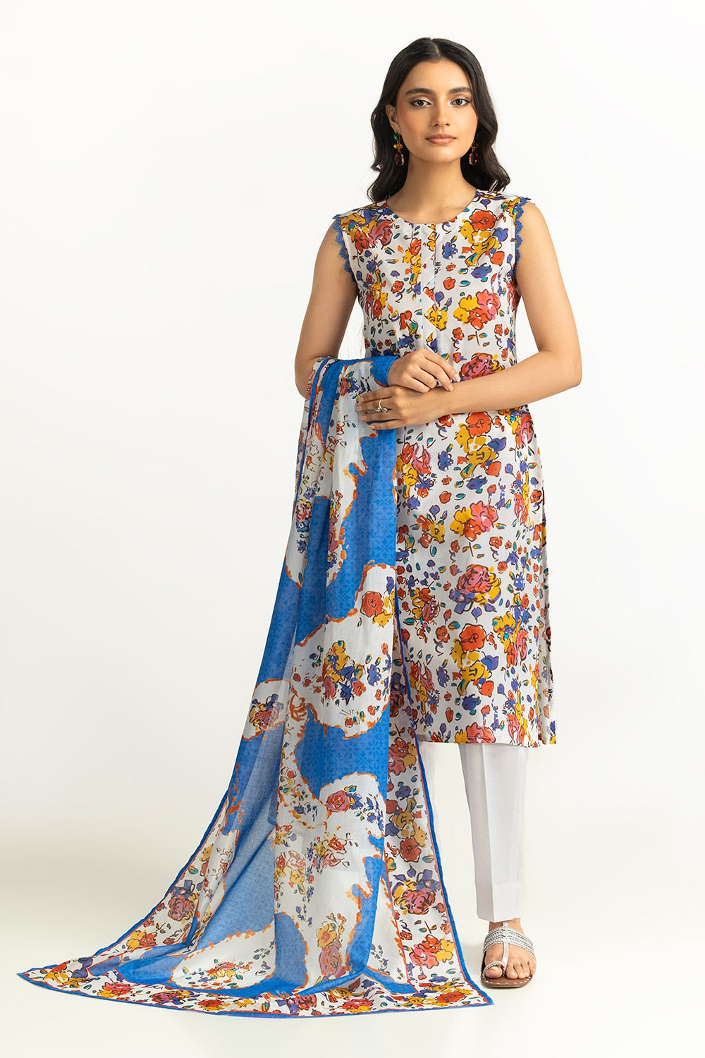 3 Piece Unstitched Printed Lawn Suit SD-52003