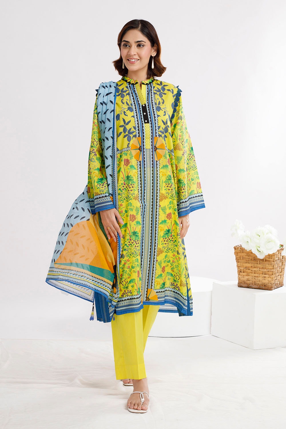 3 Piece Unstitched Printed Lawn Suit