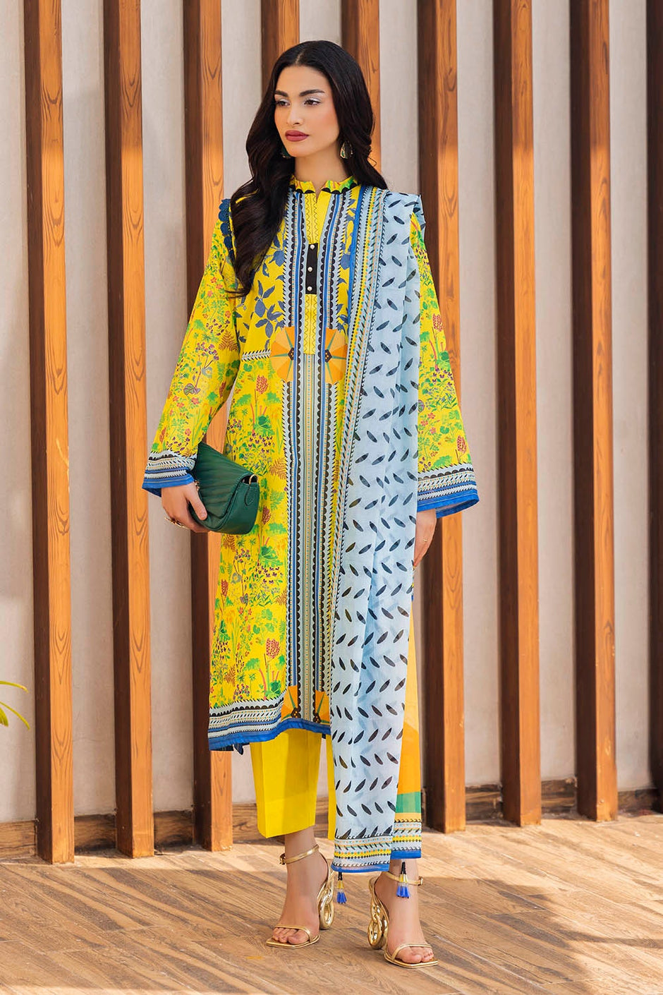 3 Piece Unstitched Printed Lawn Suit