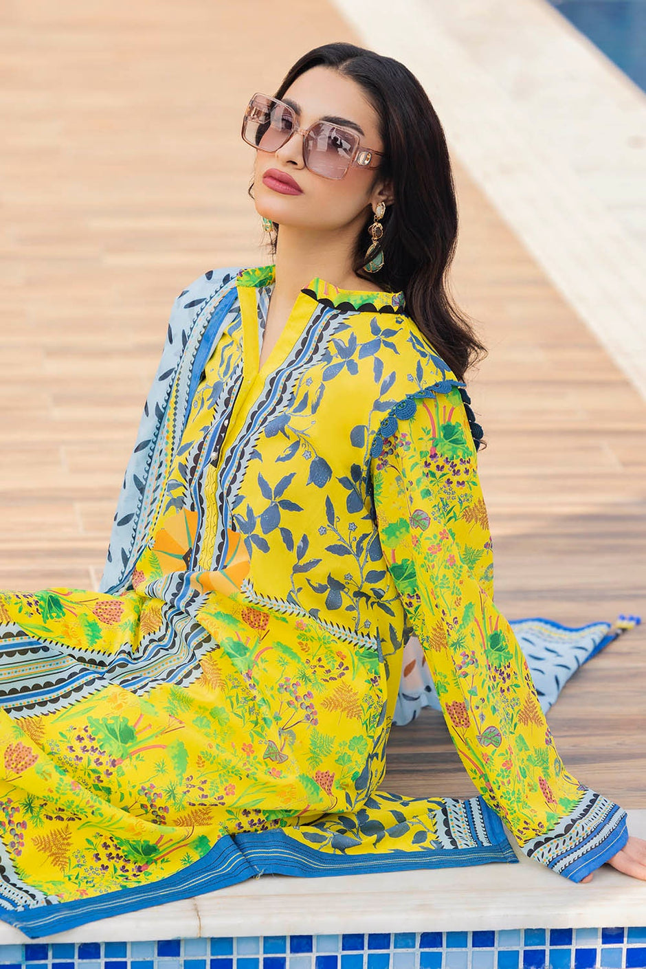 3 Piece Unstitched Printed Lawn Suit