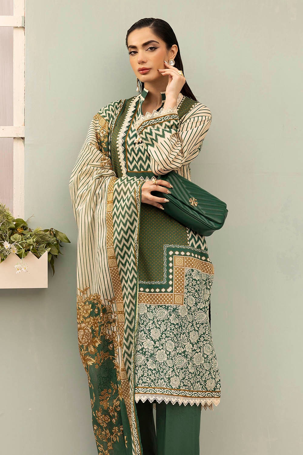 3 Piece Unstitched Printed Lawn Suit SD-52102
