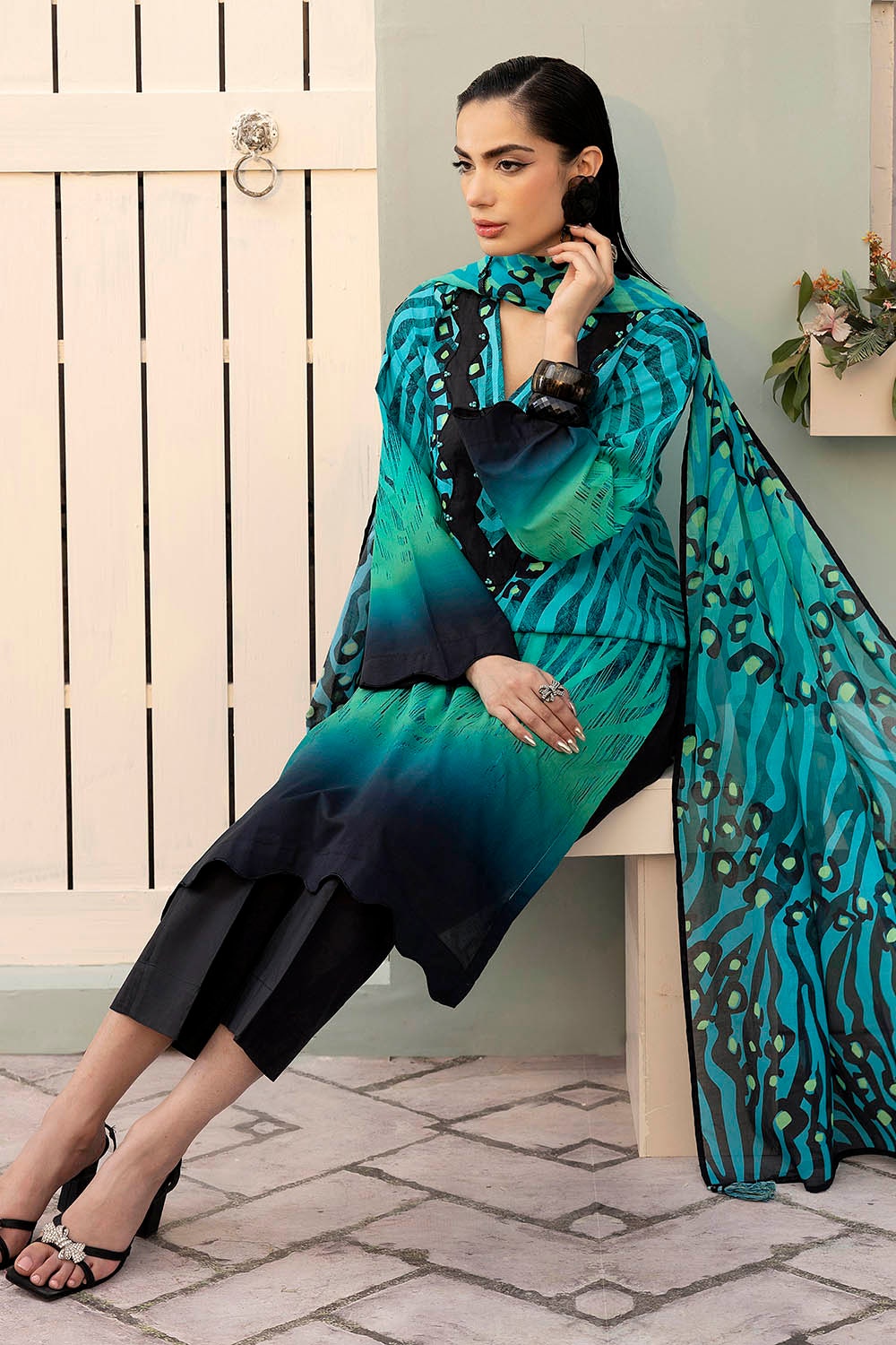 3 Piece Unstitched Printed Lawn Suit