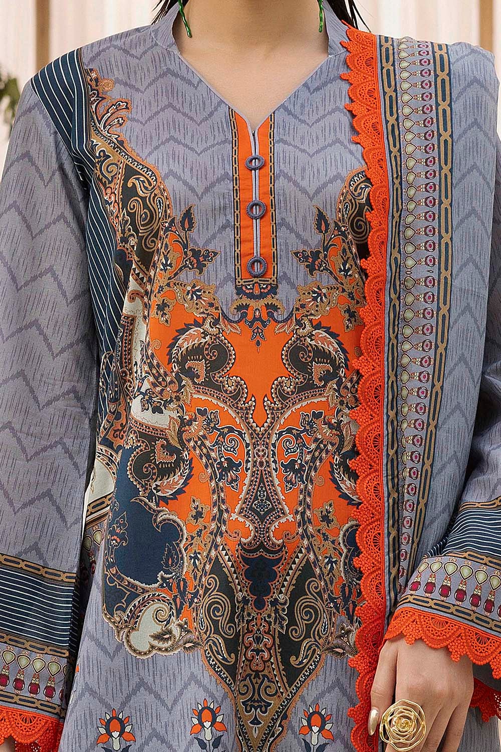 3 Piece Unstitched Printed Lawn Suit SD-52105