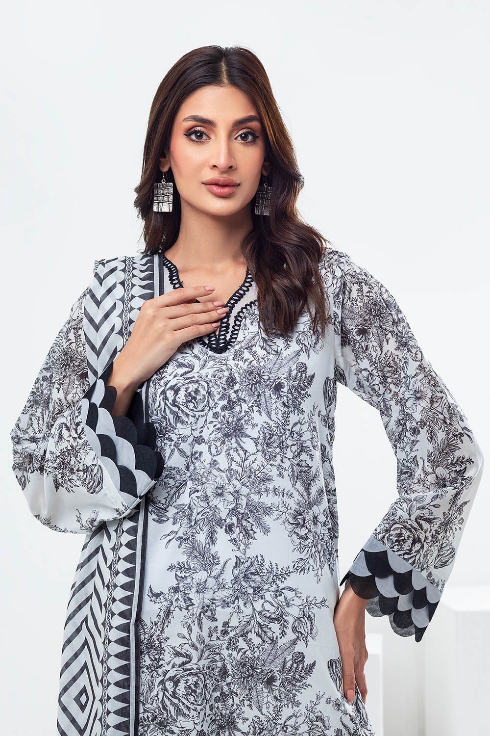 3 Piece Unstitched Printed Lawn Suit