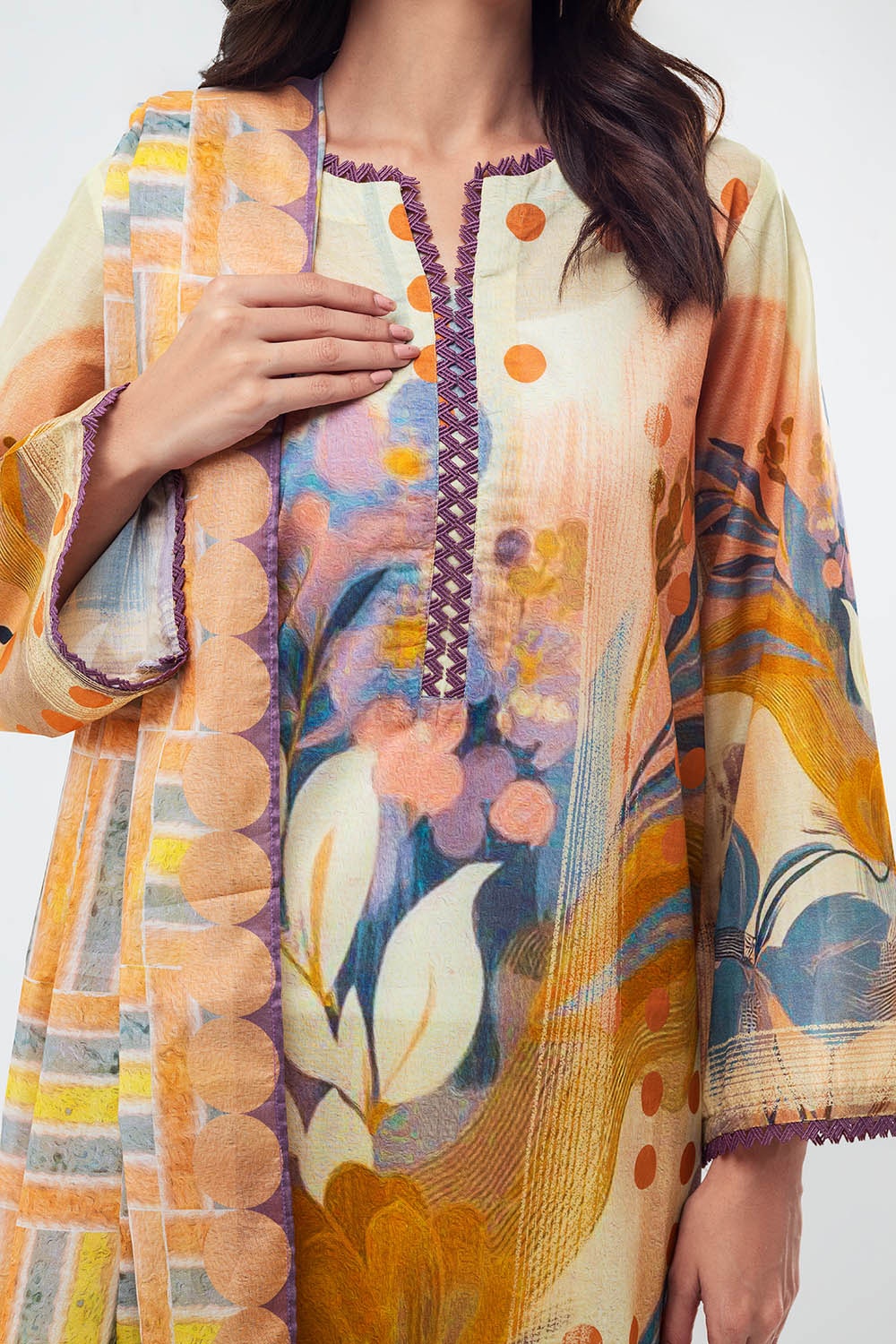 3 Piece Unstitched Printed Lawn Suit SD-52134
