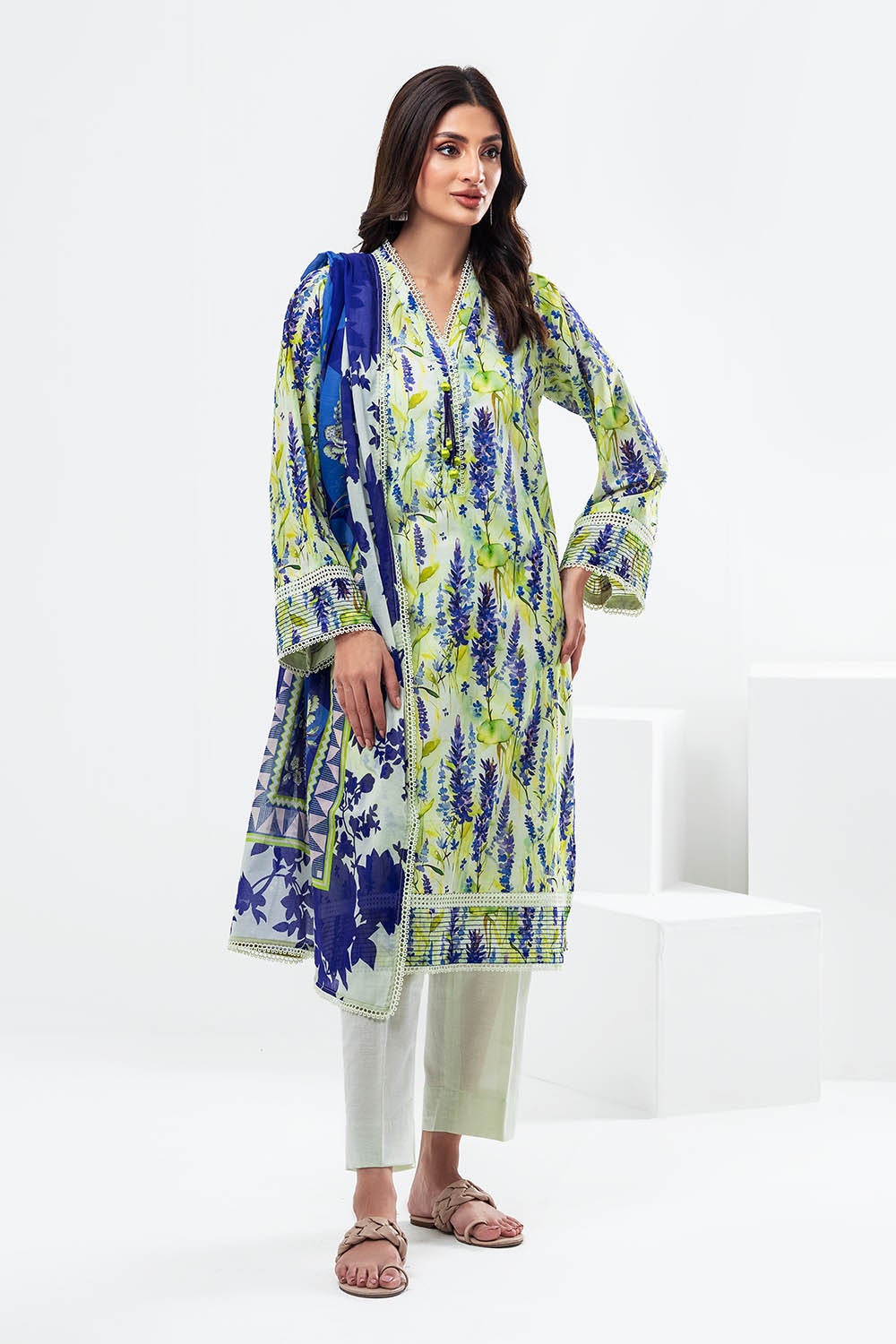 3 Piece Unstitched Printed Lawn Suit SD-52135