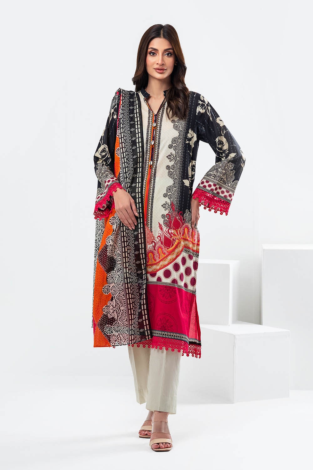 3 Piece Unstitched Printed Lawn Suit SD-52136