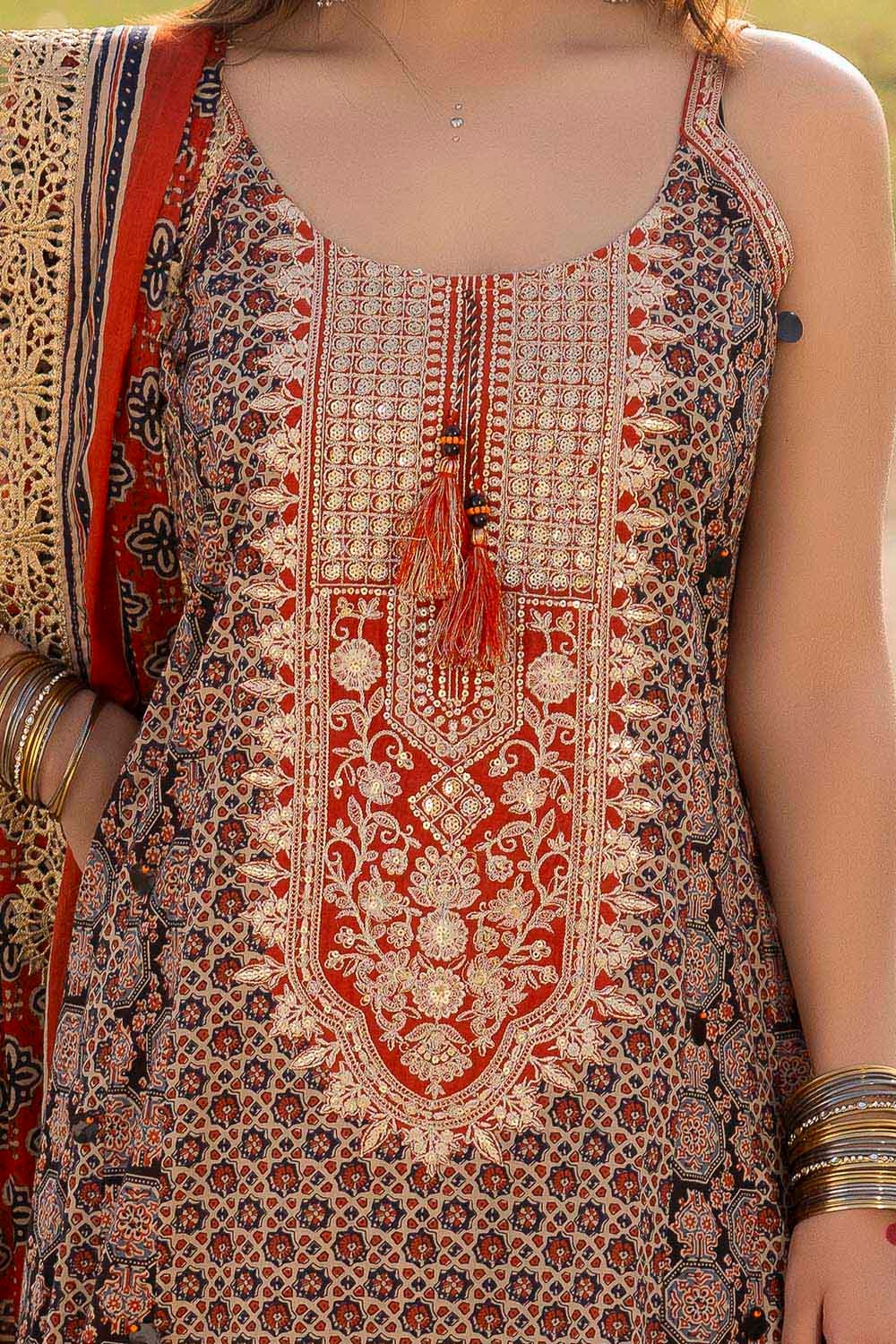 3 Piece Unstitched Embroidered Printed Lawn Suit CL-52658