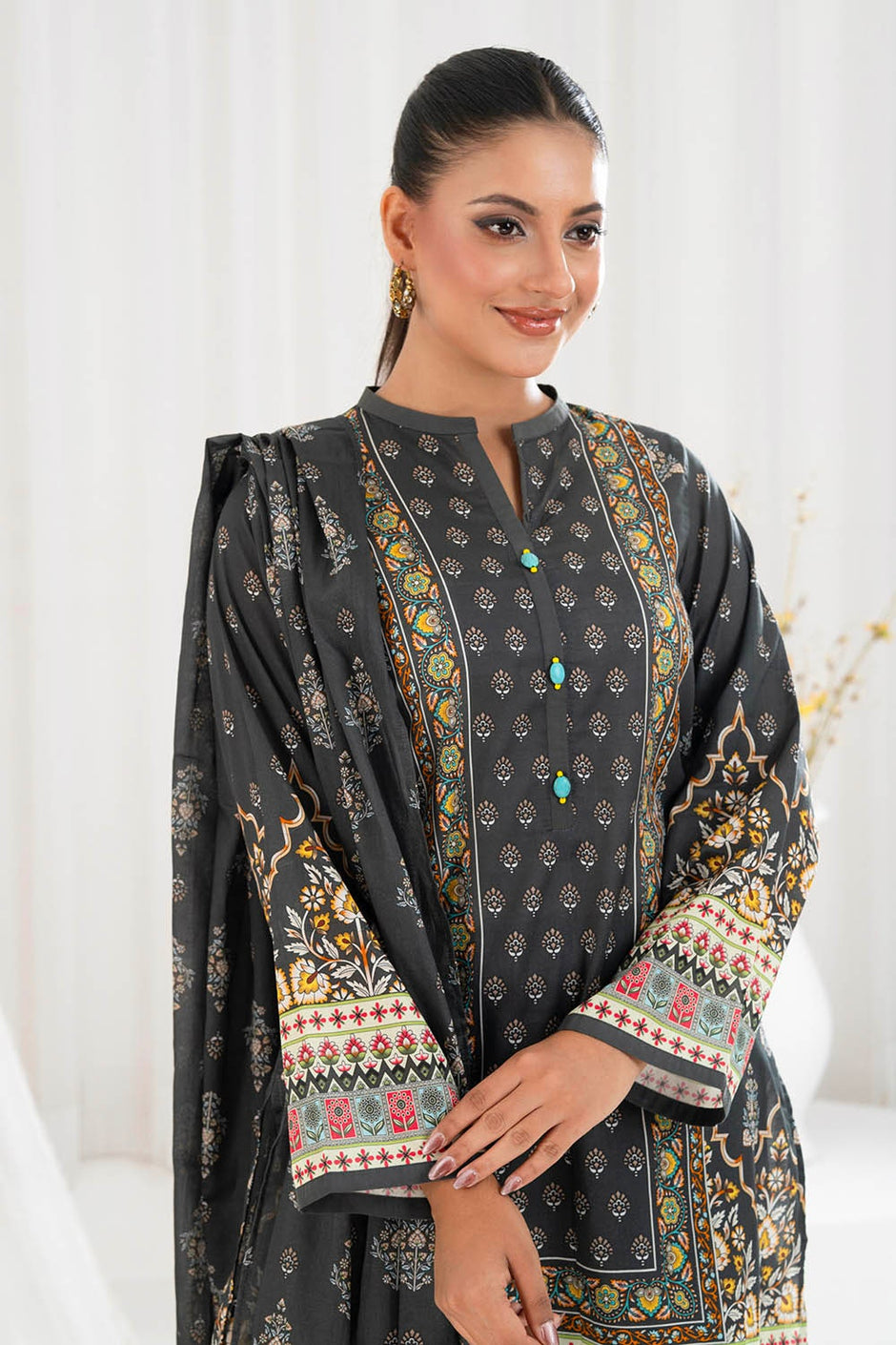 3 Piece Unstitched Printed Lawn Suit
