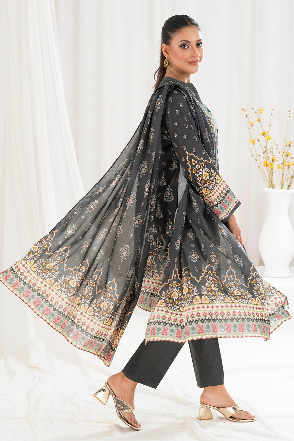 3 Piece Unstitched Printed Lawn Suit