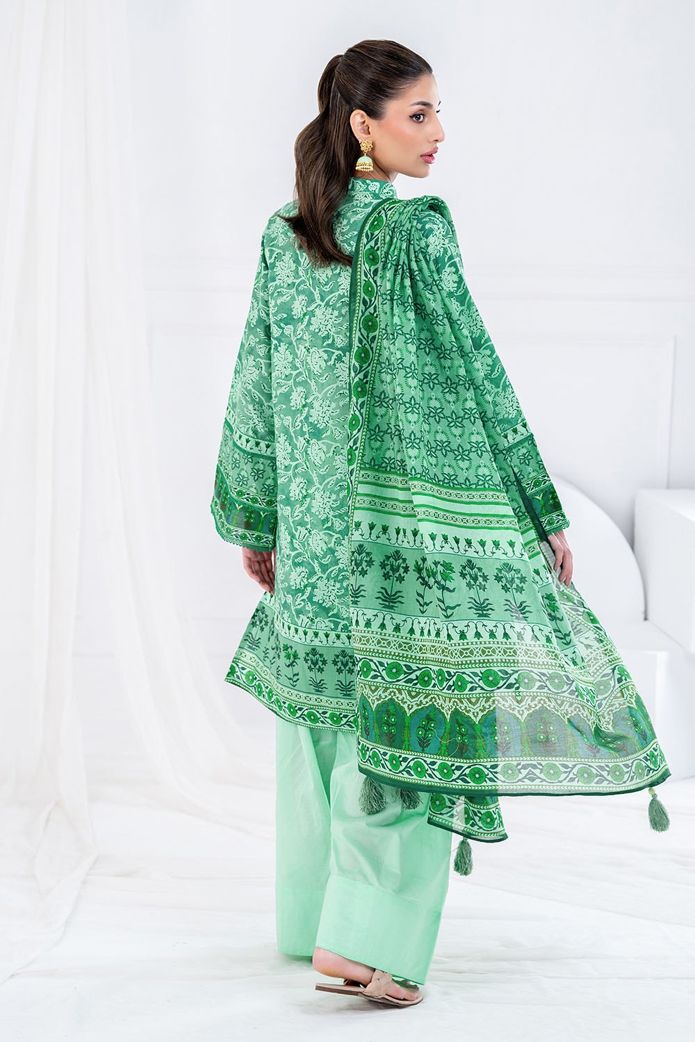 3 Piece Unstitched Printed Lawn suit CLP-42196