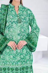 3 Piece Unstitched Printed Lawn suit CLP-42196