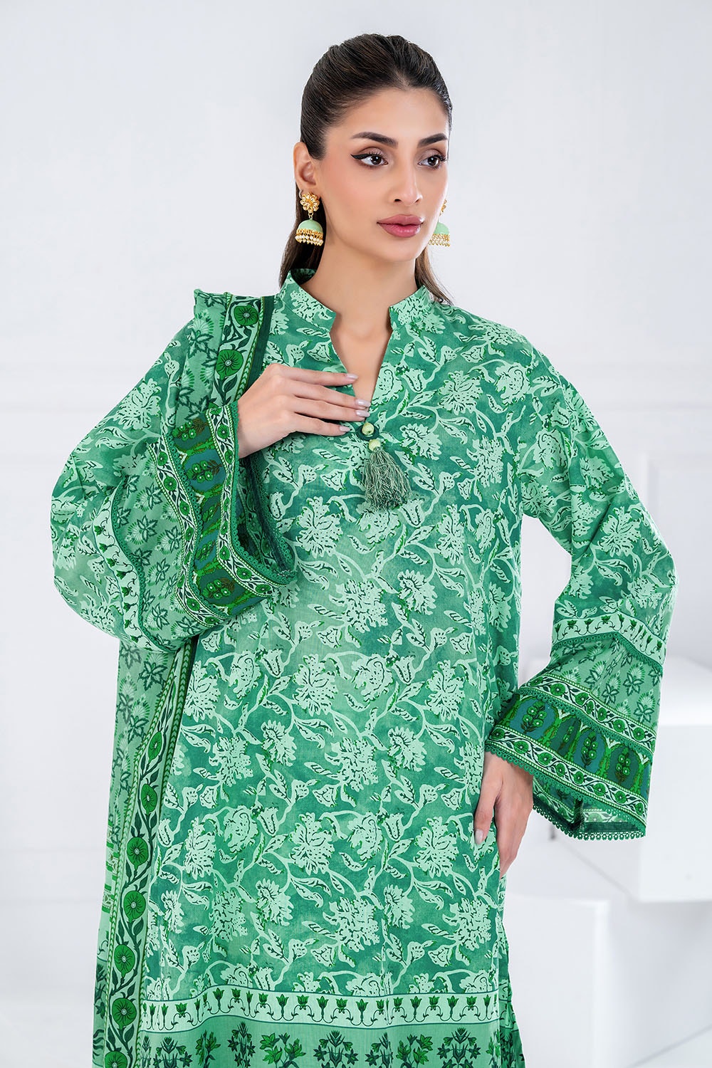 3 Piece Unstitched Printed Lawn suit CLP-42196