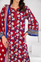3 Piece Unstitched Printed Lawn suit CLP-42198