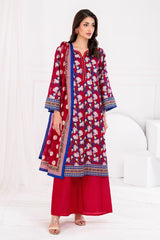 3 Piece Unstitched Printed Lawn suit CLP-42198