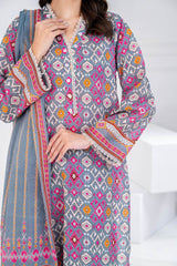 3 Piece Unstitched Printed Lawn suit CLP-42227