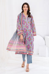 3 Piece Unstitched Printed Lawn suit CLP-42227