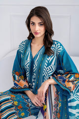 3 Piece Unstitched Printed Lawn suit CLP-52027