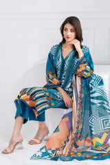3 Piece Unstitched Printed Lawn suit CLP-52027