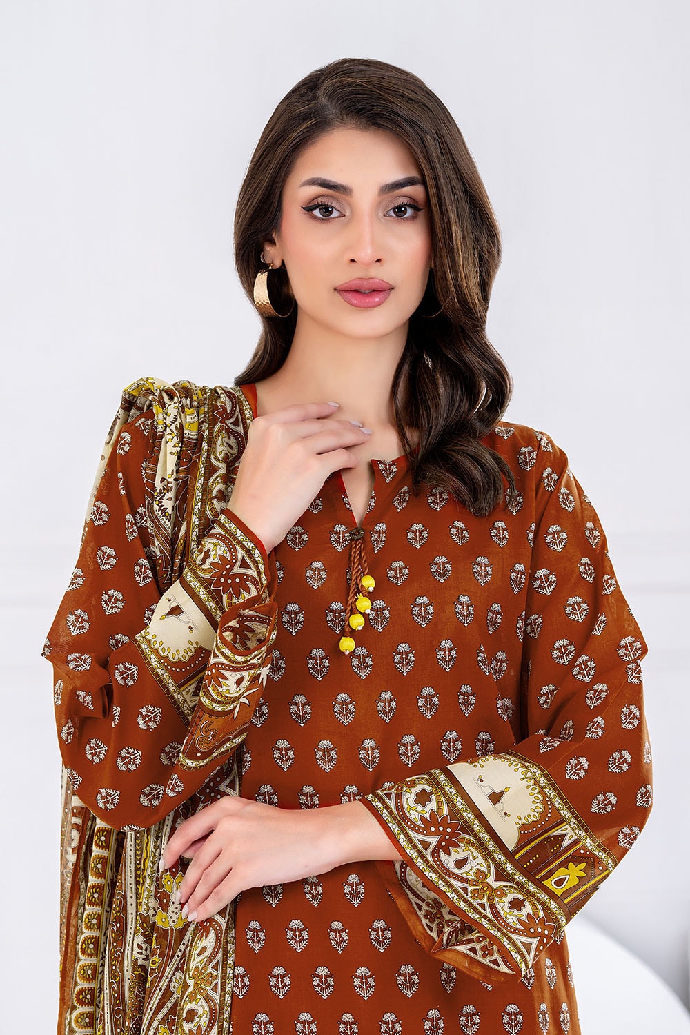 3 Piece Unstitched Printed Lawn suit CLP-52028
