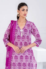 3 Piece Unstitched Printed Lawn suit CLP-52029