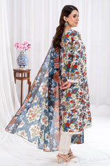 3 Piece Unstitched Printed Lawn suit CLP-52033