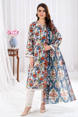 3 Piece Unstitched Printed Lawn suit CLP-52033