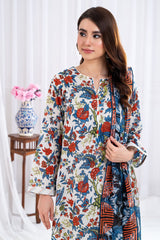 3 Piece Unstitched Printed Lawn suit CLP-52033