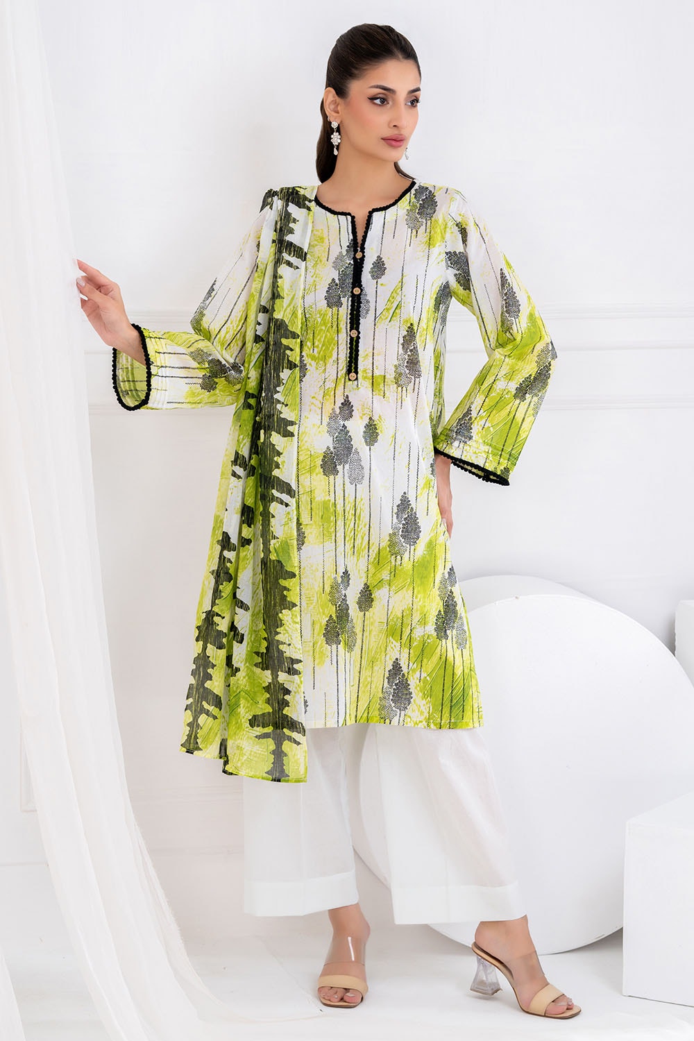 3 Piece Unstitched Printed Lawn suit CLP-52039