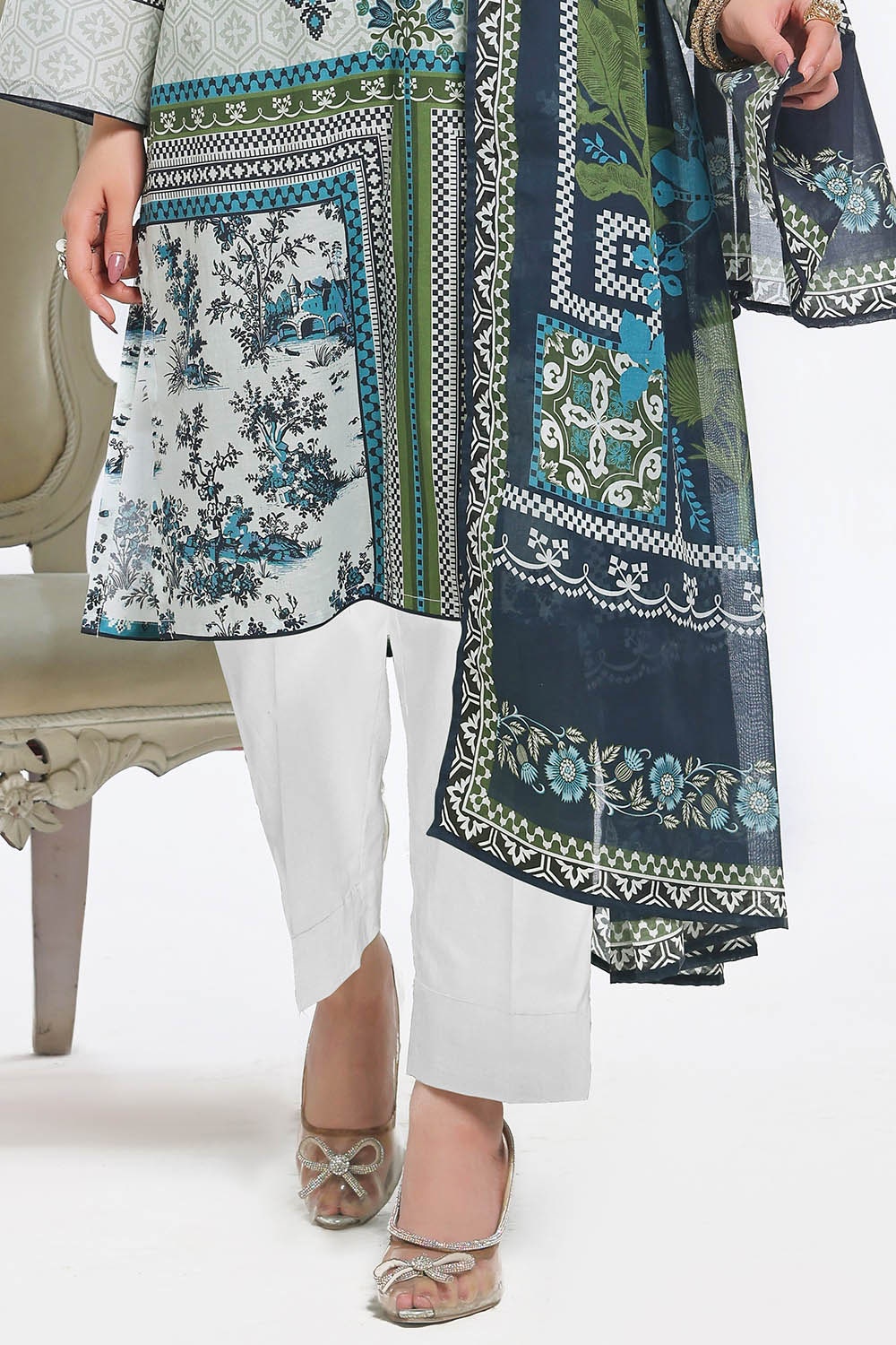 3 Piece Unstitched Printed Lawn Suit
