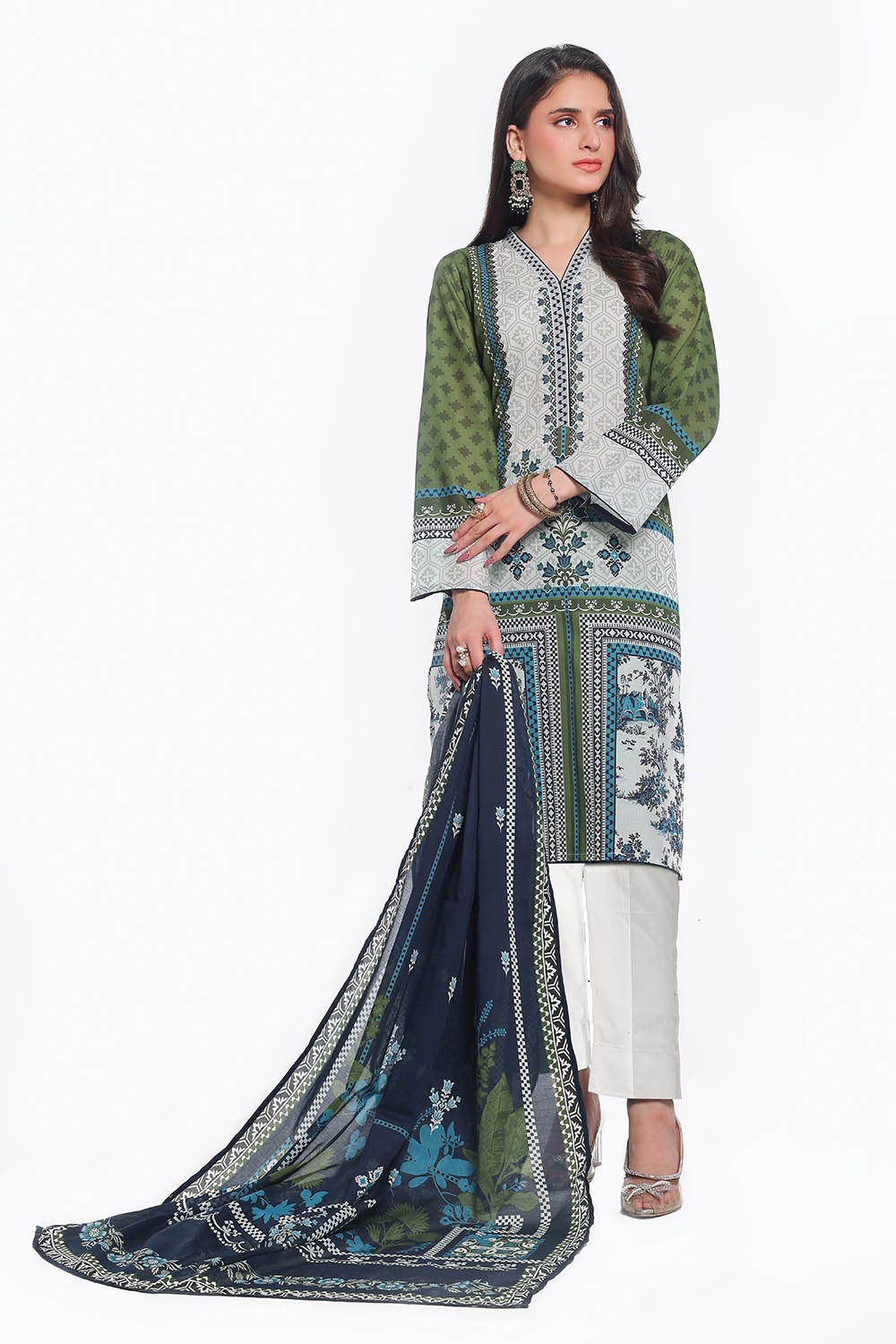 3 Piece Unstitched Printed Lawn Suit